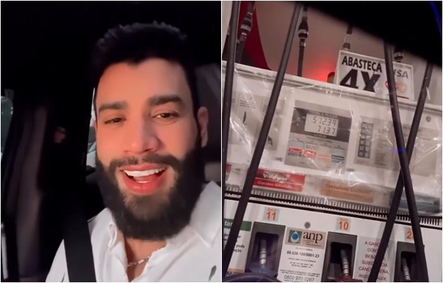 Gusttavo Lima se assusta com preço da gasolina em Goiânia